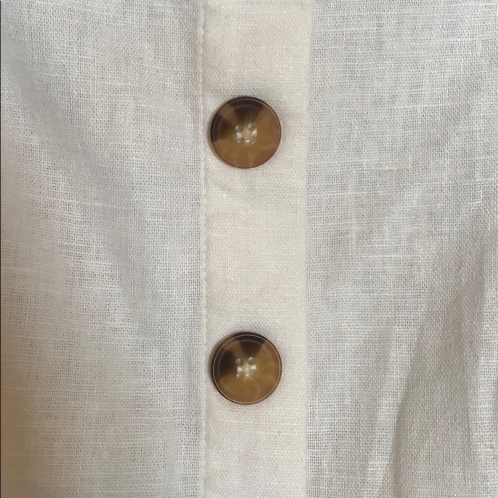 White Linen Crop Too - Picture 3 of 3
